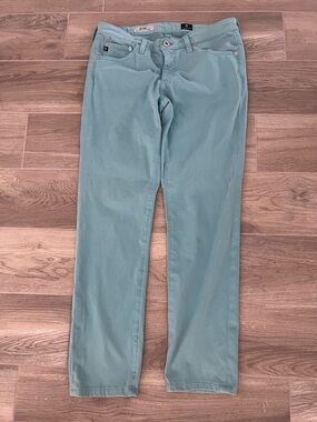 AG Adriano Goldschmied The Stilt Calypso St. Barth Cigarette Leg Jeans 29R Teal